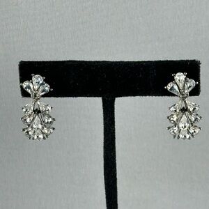 Carolee silver tone post earrings with clear crystal rhinestones